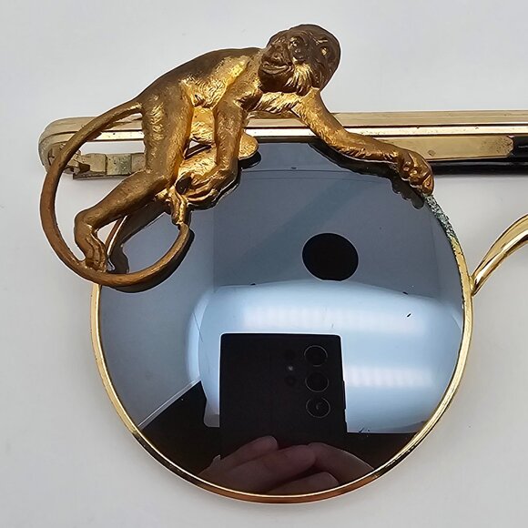 Mercura NYC Gold Brass Flying Monkeys Silver Mirror Vintage Aviator Sunglasses